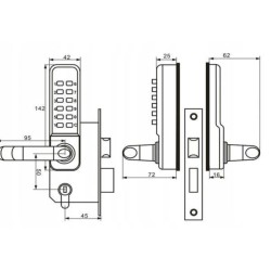 Klamka zamek kodowy mechaniczny